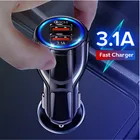 GTWIN 18 Вт 3.1A автомобильное зарядное устройство с двумя портами USB для быстрой зарядки QC 3,0 телефон зарядное устройство адаптер для iPhone 12 11 Pro Max 7 8 Xiaomi Redmi Huawei