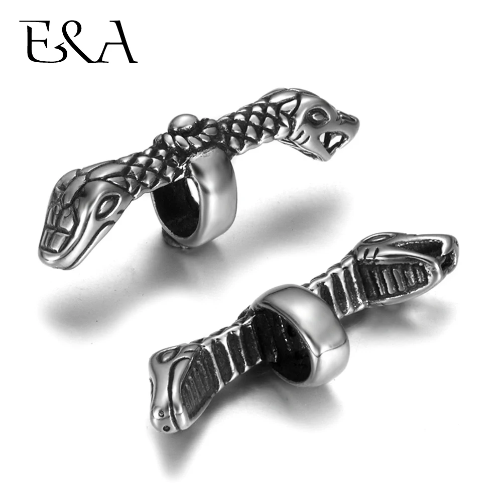 

2pieces Stainless Steel Snake Hooks OT Clasp for 3mm Leather Bracelet Jewelry Making DIY Accessories