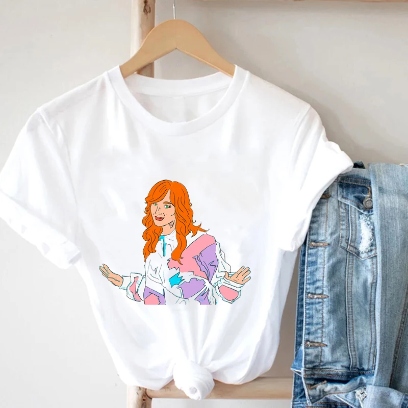 

Summer Women's Clothing Cute Helpless Gesture Girl Print Tshirt Short Sleeve T Shirts For Girls Ladies Female Tee T-Shirt