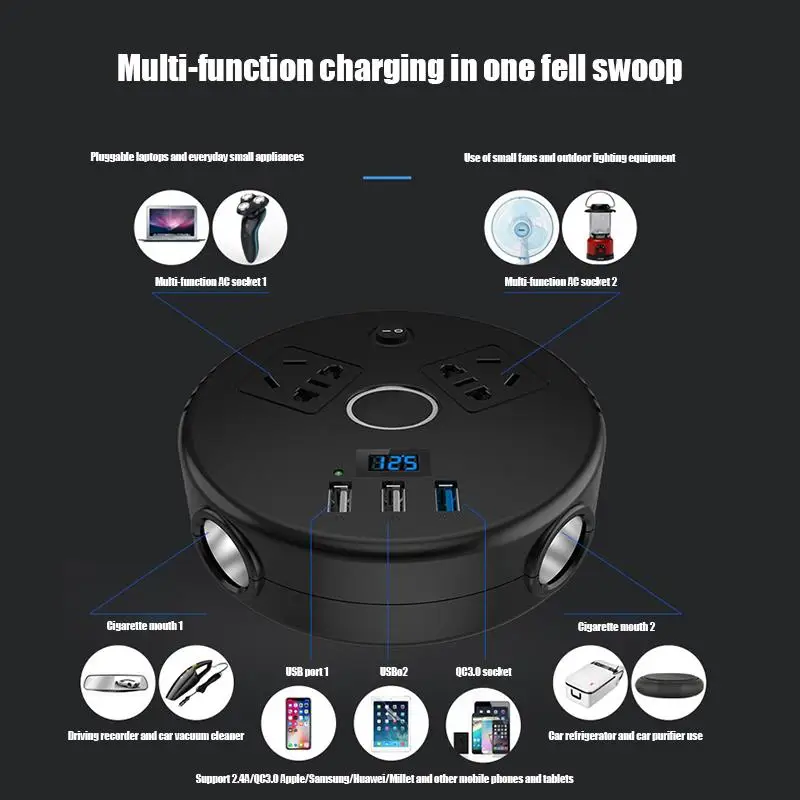 Универсальный автомобильный инвертор 12 В до 220 Автомобильный Инвертор