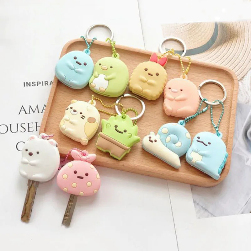 Брелок Chaveiros аниме Sumikko Gurashi брелок для ключей с надписью Met Keys мультяшная цепочка