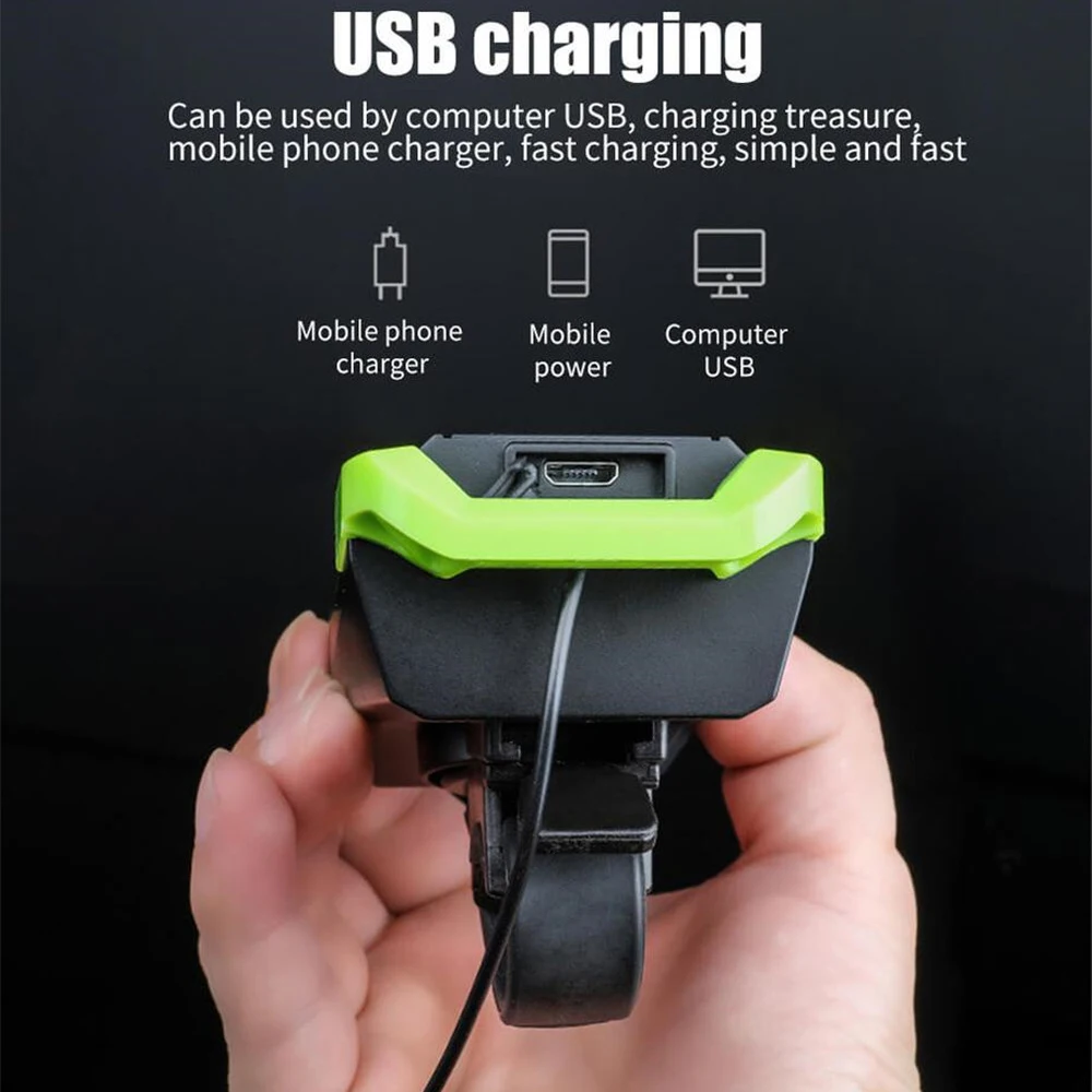 Комплект индукционных передних велосипедных фар 4000 мАч зарядка через USB с гудком