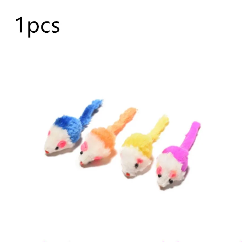 1pcs random 10 шт. кроличий мех Ложные мыши домашние игрушки для кошек мини забавные игрушки для кошек котенок 5 см - Цвет: 1pcs random
