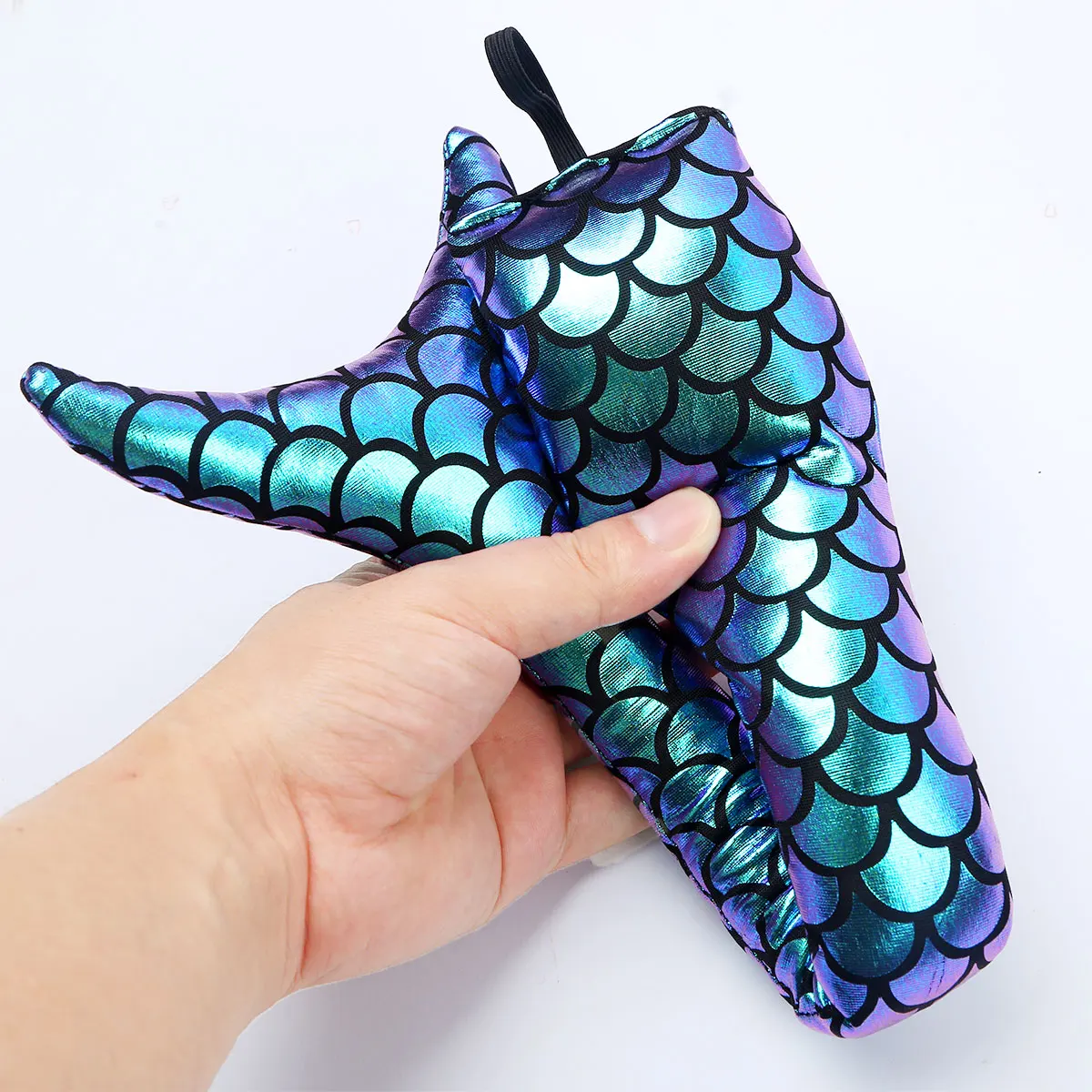 Женский костюм русалки повязка на голову с принтом рыбьей чешуи и рукавами