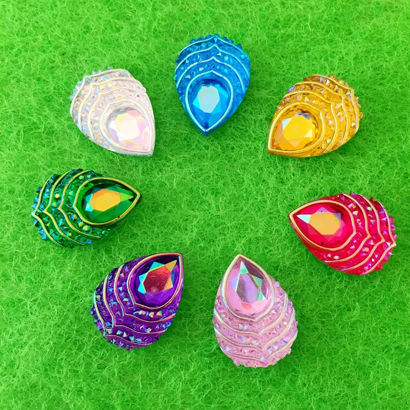 DIY 40 шт. 18 мм * 13 AB полимерная дрель для воды с павлиньими глазами кристалл