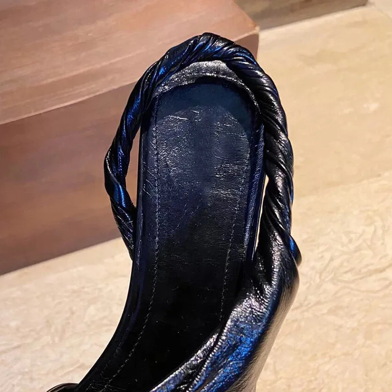 

same pointed sandals women's 2020 new flat bottomed half slippers high heel fashion versatile thin heel Muller shoes