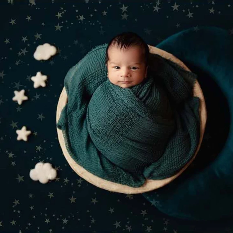 Accesorios de fotograf&iacute;a para beb&eacute; reci&eacute;n nacido, Mini Luna y estrellas de fieltro de lana, accesorios de decoraci&oacute;n para sesi&oacute;n de fotos infantil-3
