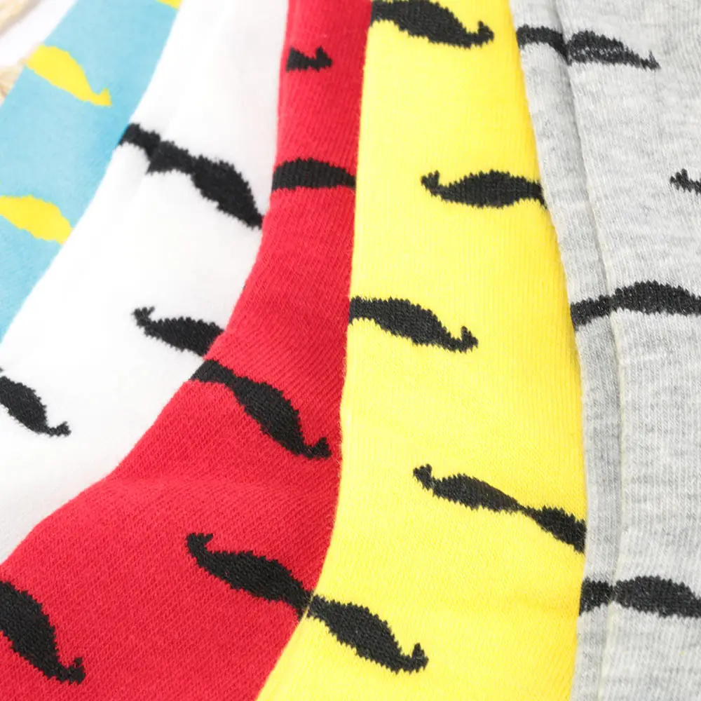 Модные повседневные мужские носки дизайнерские хлопковые с мультяшными усами