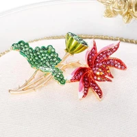 breast pin multi color clothes accessories retro floral rhinestone brooch pin for party
