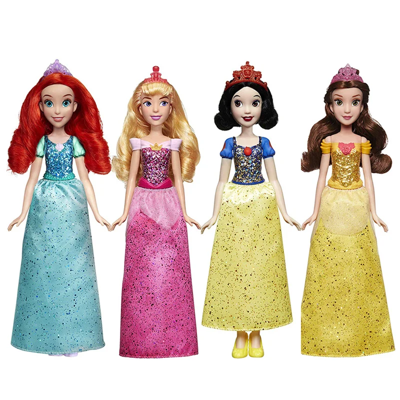 28 см Disney Princess Royal Shimmer Белоснежка Белль Аврора Ариэль ПВХ фигурка Коллекционная