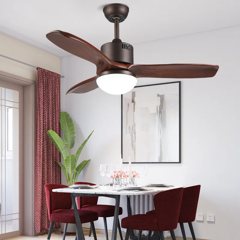 Светодиодный потолочный вентилятор светильник из твердой древесины для