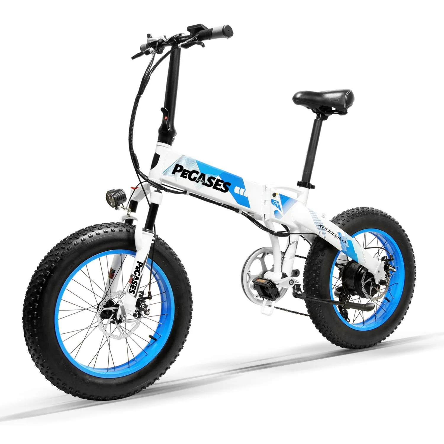 Günstig Elektrische Fahrrad PEGASES A3 48V 1000W 14,5 AH Samsung Lithium-Batterie Speichen Rad Fett Reifen Ebike 7 Geschwindigkeiten Faltbare