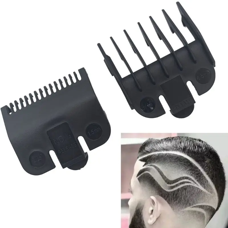 

2pcs 1.5mm 4.5mm Barber Shop Styling Guide Comb Hair Trimmer Clipper