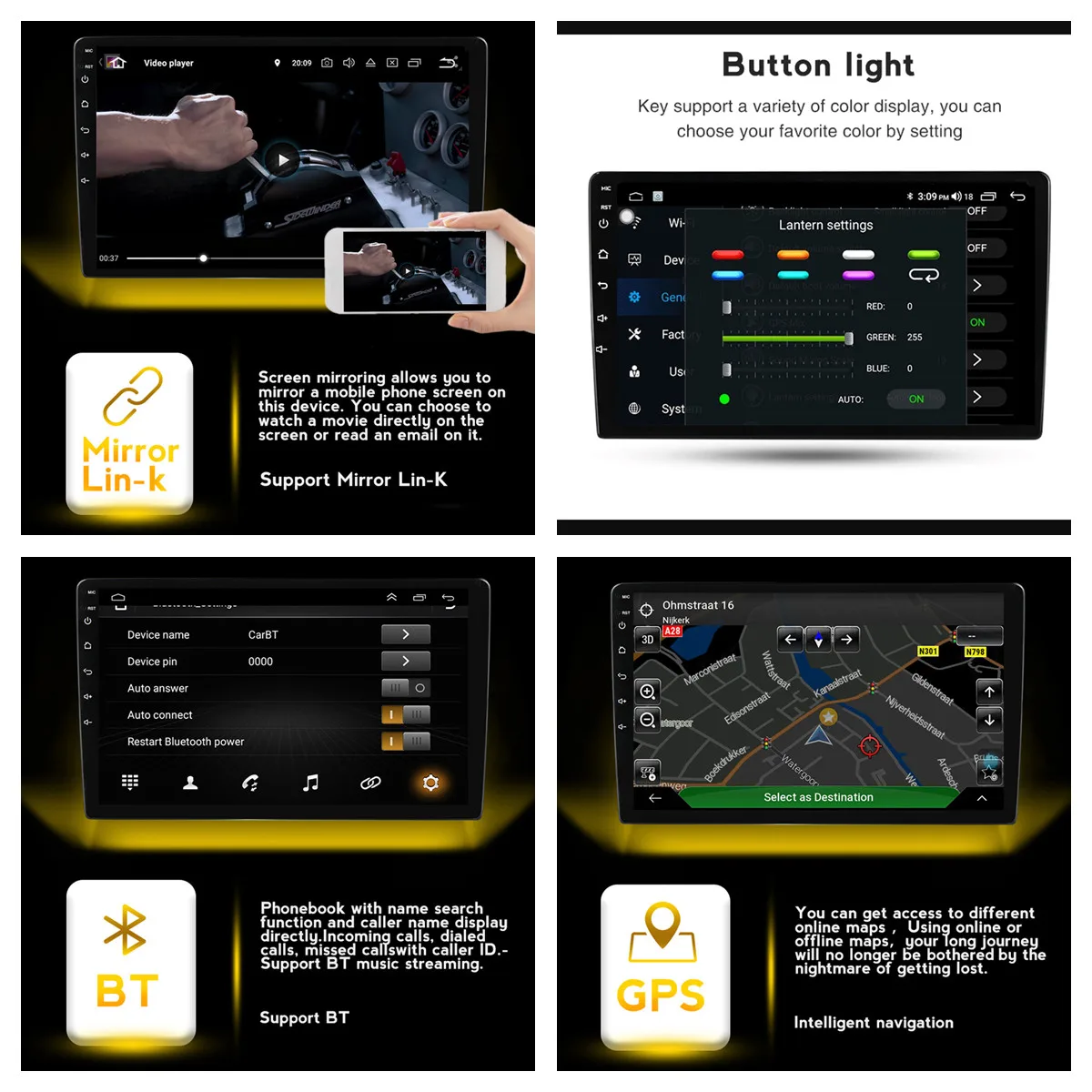 Магнитола Ram2G Rom32G мультимедийный проигрыватель на платформе Android с 4 ядрами для