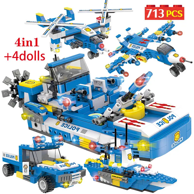 713 шт SWAT команда серии грузовик автомобиль строительные блоки городской