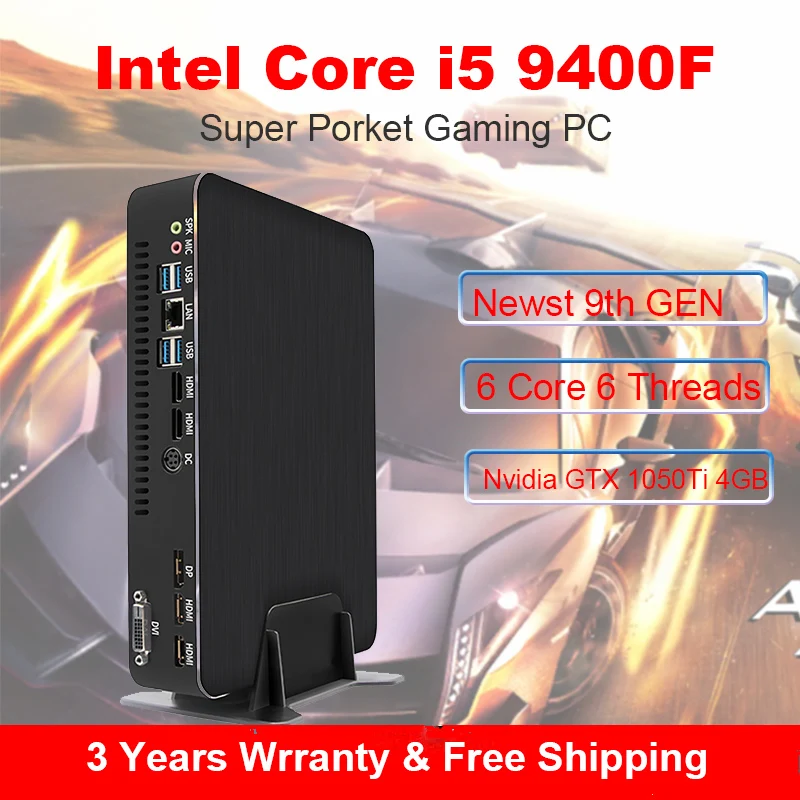 Игровой ПК 9thMini i7 9700F i5 9400F i3 9100F GTX1050Ti 4G Win10 Pro Barebone Nettop Linux настольный компьютер HDMI 2 0
