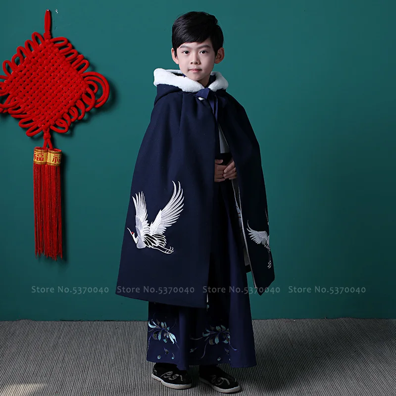 Детский Традиционный китайский плащ ханьфу новогодний праздничный костюм для