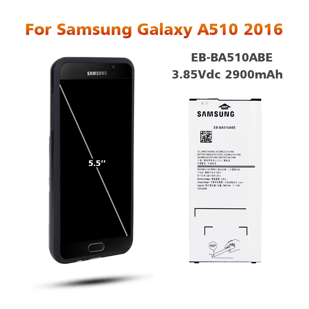 Аккумулятор для samsung A510 EB-BA510ABE 2900 мАч для samsung Galaxy A5 A510F SM-A510M A510DS Сменный аккумулятор для телефона