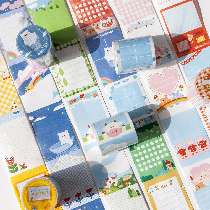 

SIXONE Cartoon Cute Girl Diary Series Washi Tape Korea Student Creative Write Able Message Paper Decorative Tapes School Tools