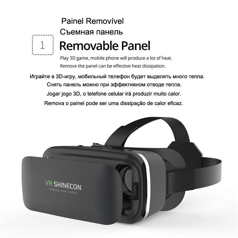 VR Shinecon 6 0 шлем виртуальной реальности очки 3 D 3d гарнитура для IPhone Android смартфон