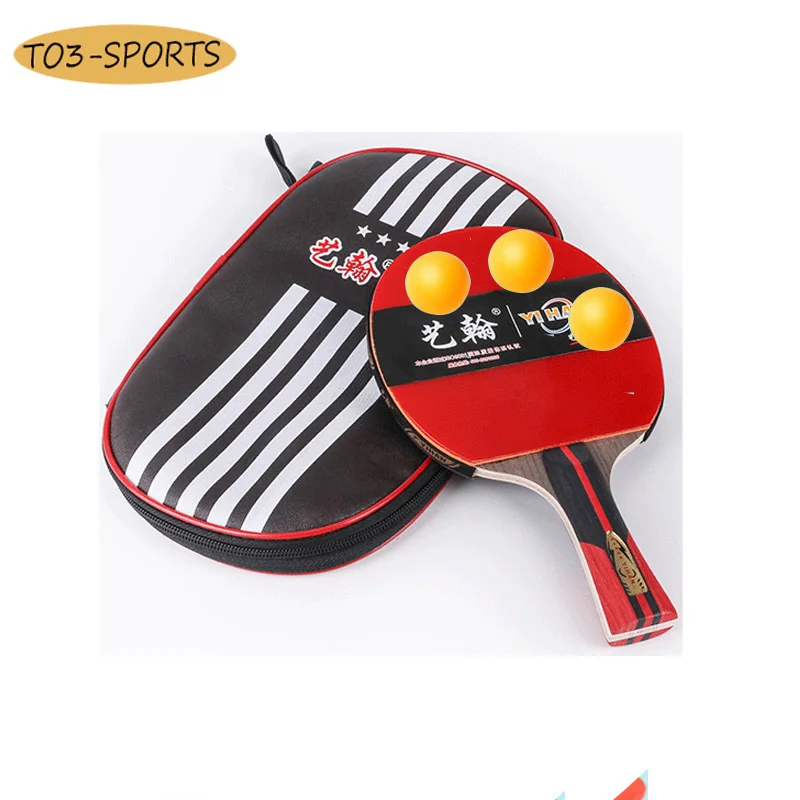 5 звезд профессиональная ракетка для настольного тенниса с сумкой + 3 мяча пинг