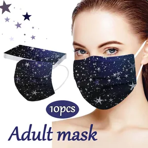 10 шт. одноразовые маски для лица, способный преодолевать Броды для взрослых на открытом воздухе пыле Безопасность защитный маске с рождественским принтом маска 3ply сварочная маска для полости рта шапки