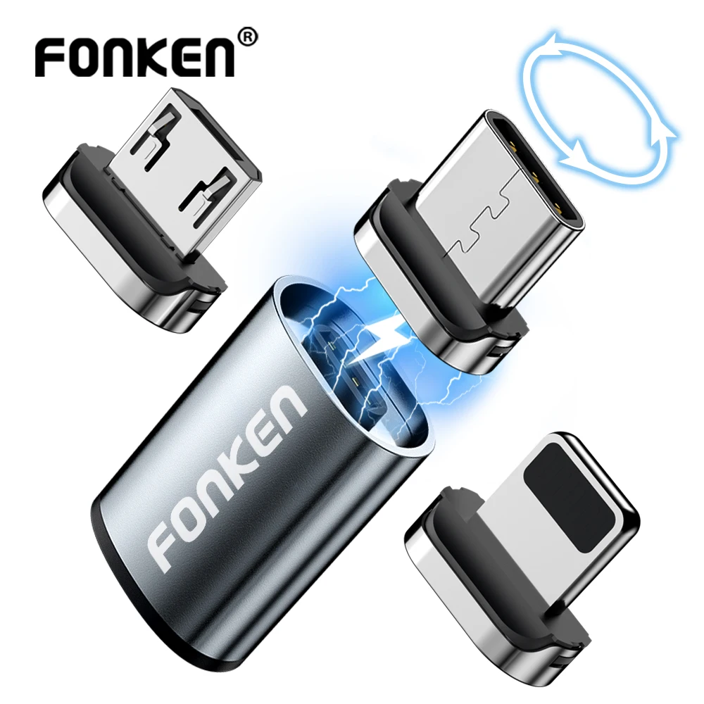 Fonken Магнитный кабель для подключения к сети наконечник USB Тип разъёма C зарядный