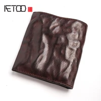 aetoo handmade retro wallet mens short head leather personality wallet soft leather doka bit wallet