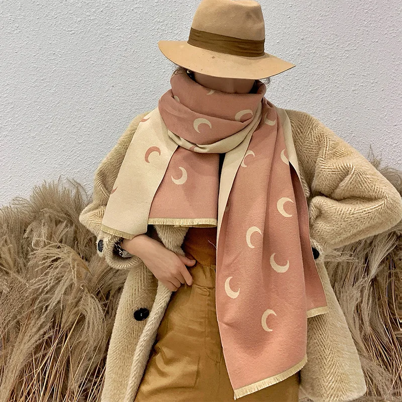 Зимний мягкий теплый кашемировый шарф для женщин шерстяные шарфы цвета хаки