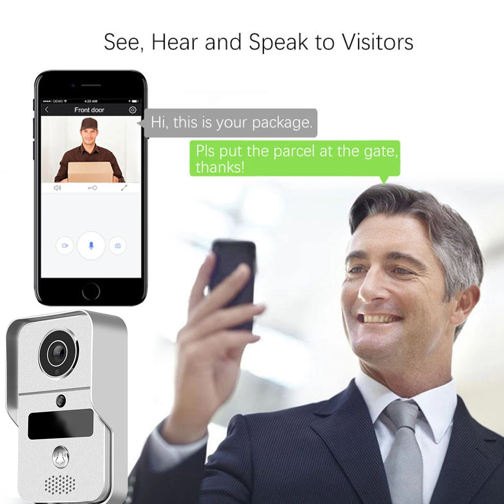 wirelesswifi smart ip villa video door phone intercom doorbell entry system 32gb card free global shipping