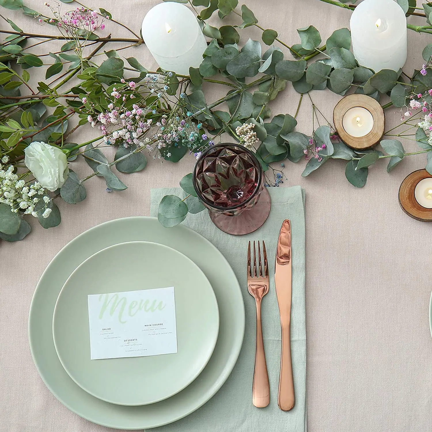 Искусственная эвкалиптовая гирлянда 3 упаковки 2 м зеленые листья лоза растения