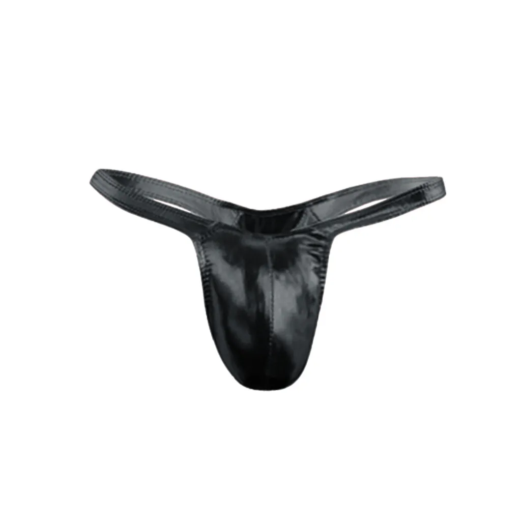 

Men's Sexy Ultra-Thin Low-Waist Briefs Underwear Comfortable Sexy Patent Leather Briefs G-string T string Thongs
