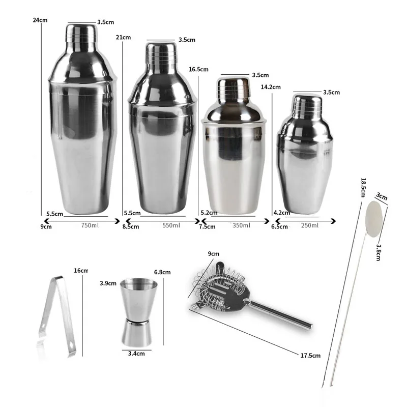 Бостонский шейкер для коктейлей миксер из нержавеющей стали бармена