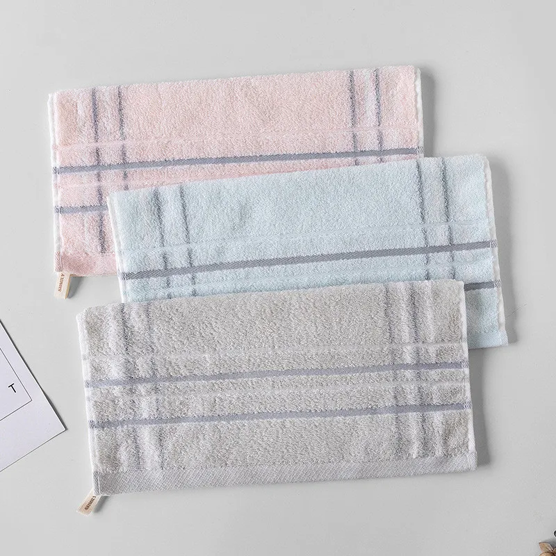 

34x34cm 100% Cotton Striped Super Soft Absorbent Home Bathroom Square Children Kids Face Towel