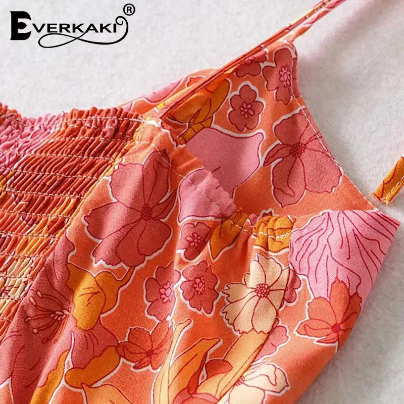 Женские костюмы из 2 предметов Everkaki летние с принтом в стиле бохо блузка оборками