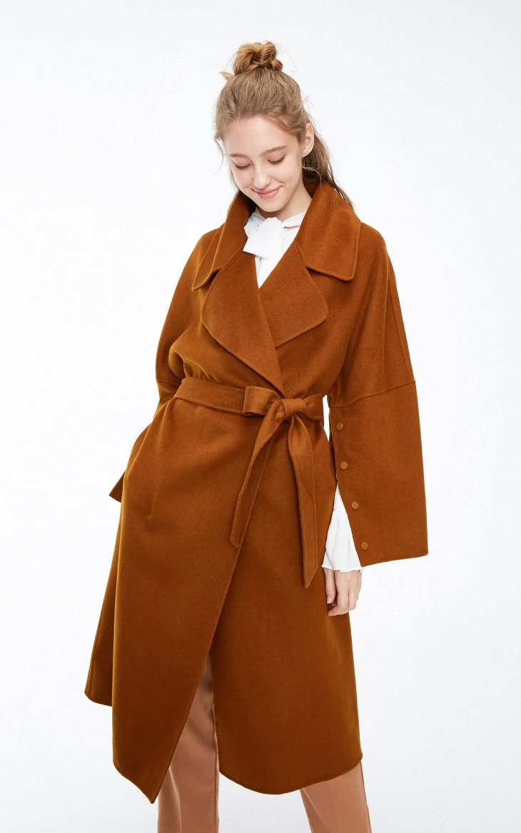 Vero Moda женское Новое двубортное длинное шерстяное пальто силуэта | 318327530