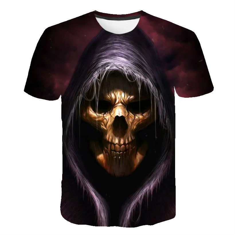 

Men's Women's Universal T-shirt 3D Printing Skull Casual Shirt Fashion All-match T-shirt Summer Short Sleeve 2021