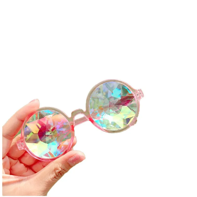 Круглый калейдоскоп солнцезащитные очки рейв фестиваль Для мужчин женщин