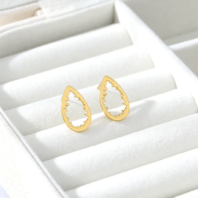 Серьги для девочек простые серьги из стали розового золота с минимальным