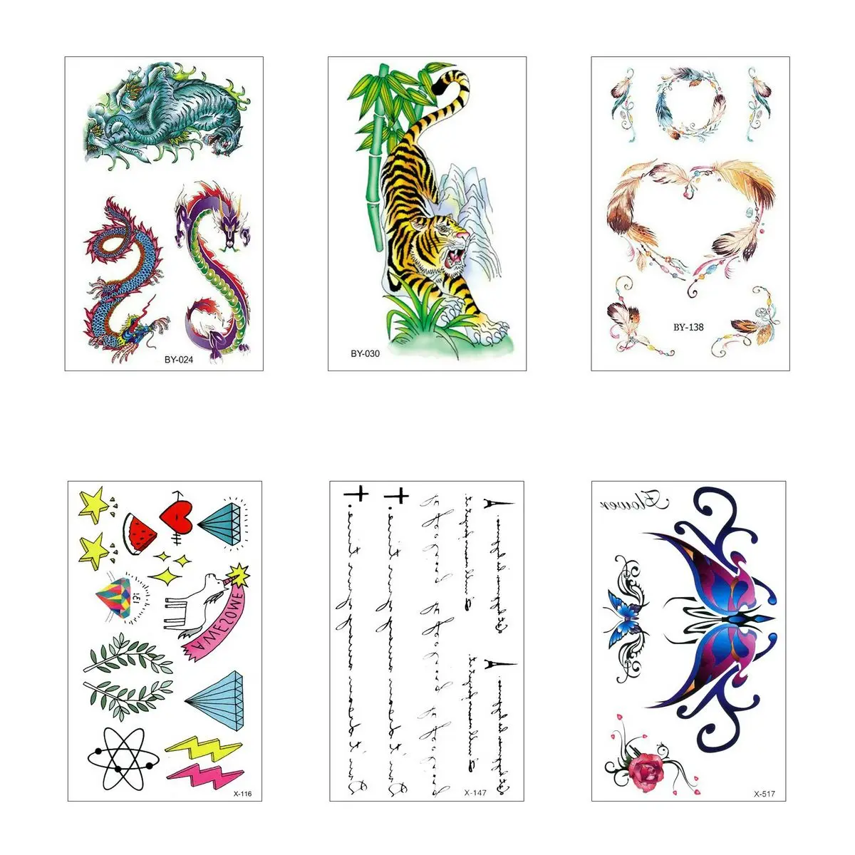 

6 шт./лот искусственная татуировка для детей временная татуировка наклейка Мужская водонепроницаемая Милая татуировка для девочек на руку ...