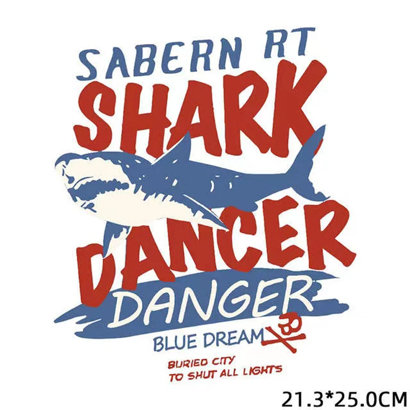 Улица тенденция Акула Фигурное катание костюмы офсетная печать рисунок наклейки