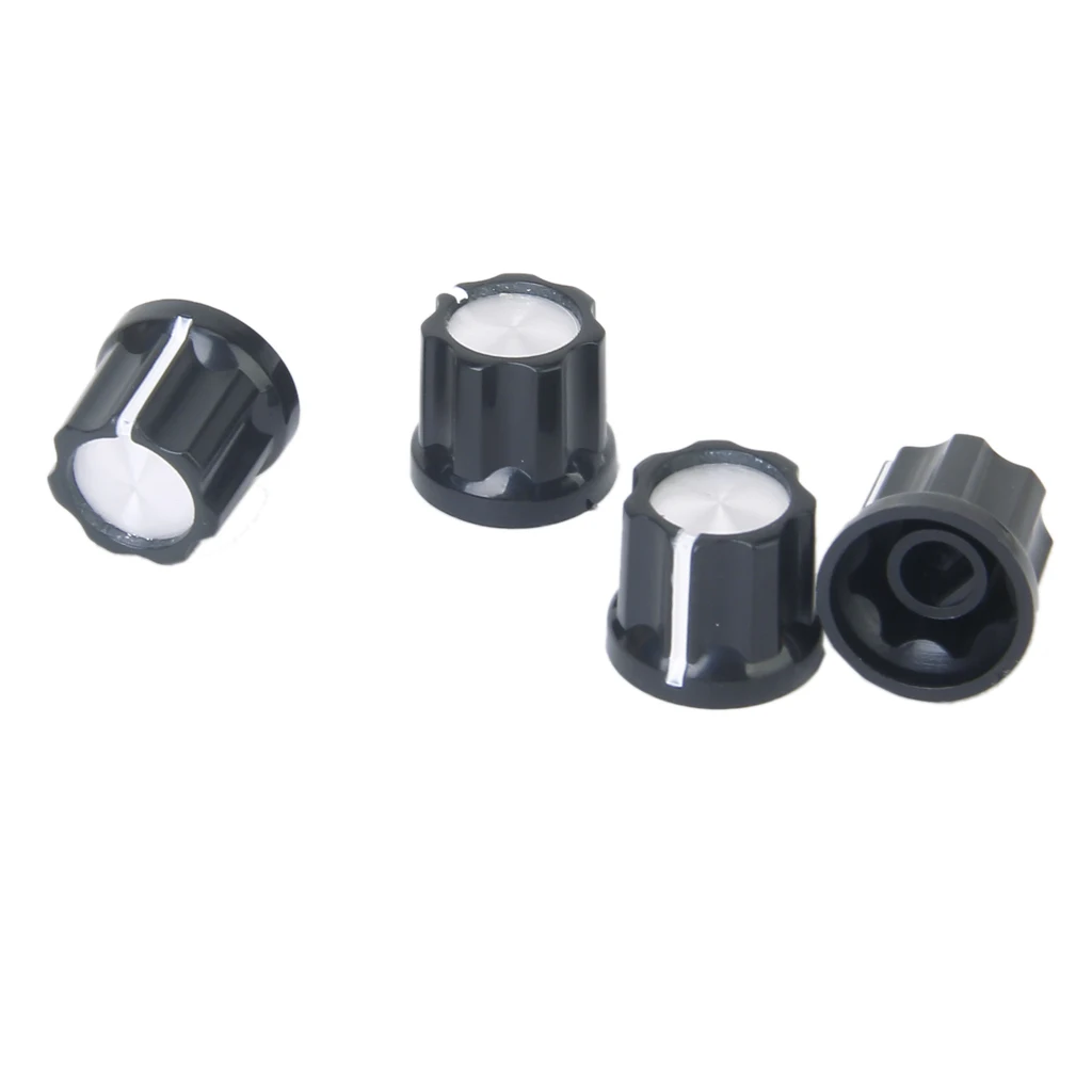 

4 Pcs Plastic Volume Tone Control Rotary Knobs For Guitar Black New