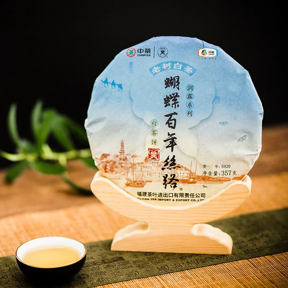 2019 Zhongcha белый китайский чай торт 5920 Bai Mu Dan Китайский шелковый путь 357 г|Заварники| |