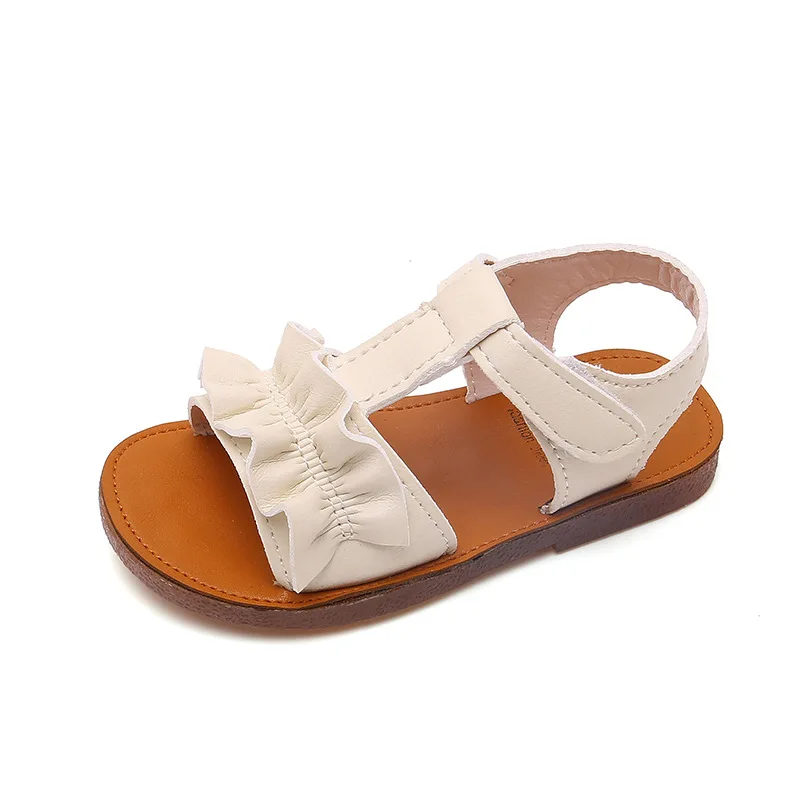 

New Children's Beach Sandals Summer Fashion Pleated Girls Princess Sandals Kids Soft-soled Roman Shoes E830