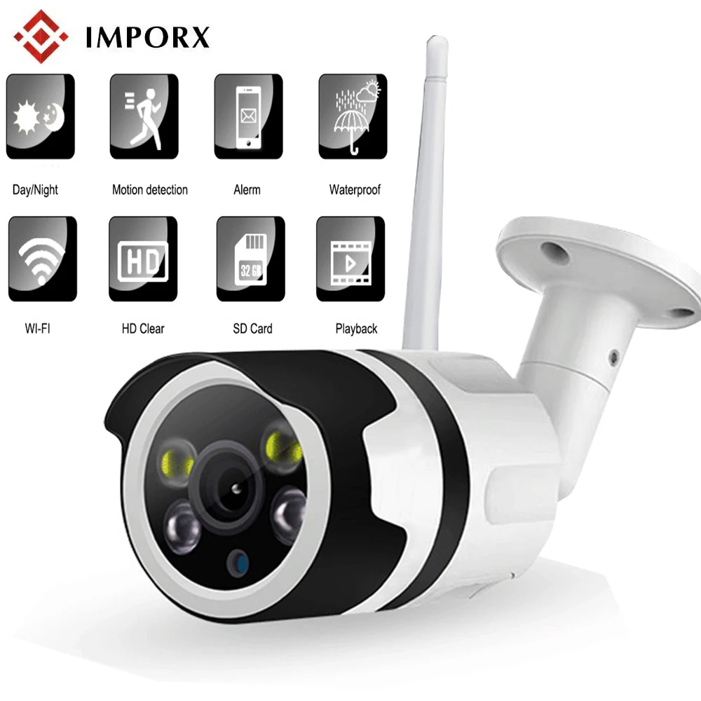 Bullet IP камера Wifi 1080P 720P ONVIF Беспроводная P2P наружная со слотом для карт MiscroSD Max 64G