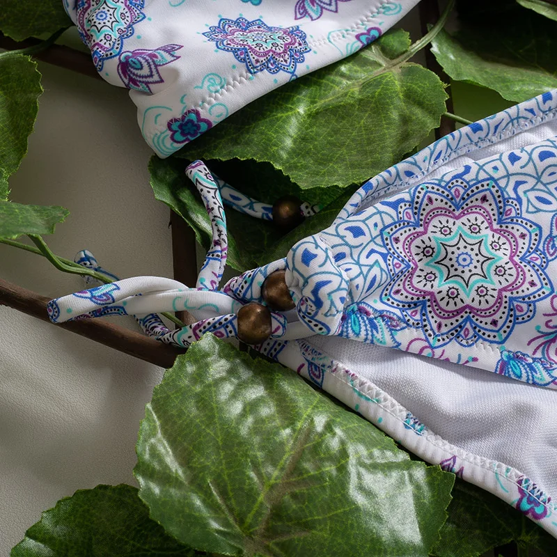 

Clearance Cheapest Flower Bikinis Women Sexy Two Piece Set Bikini For Woman Summer Floral Print Holiday Beach Swimwear