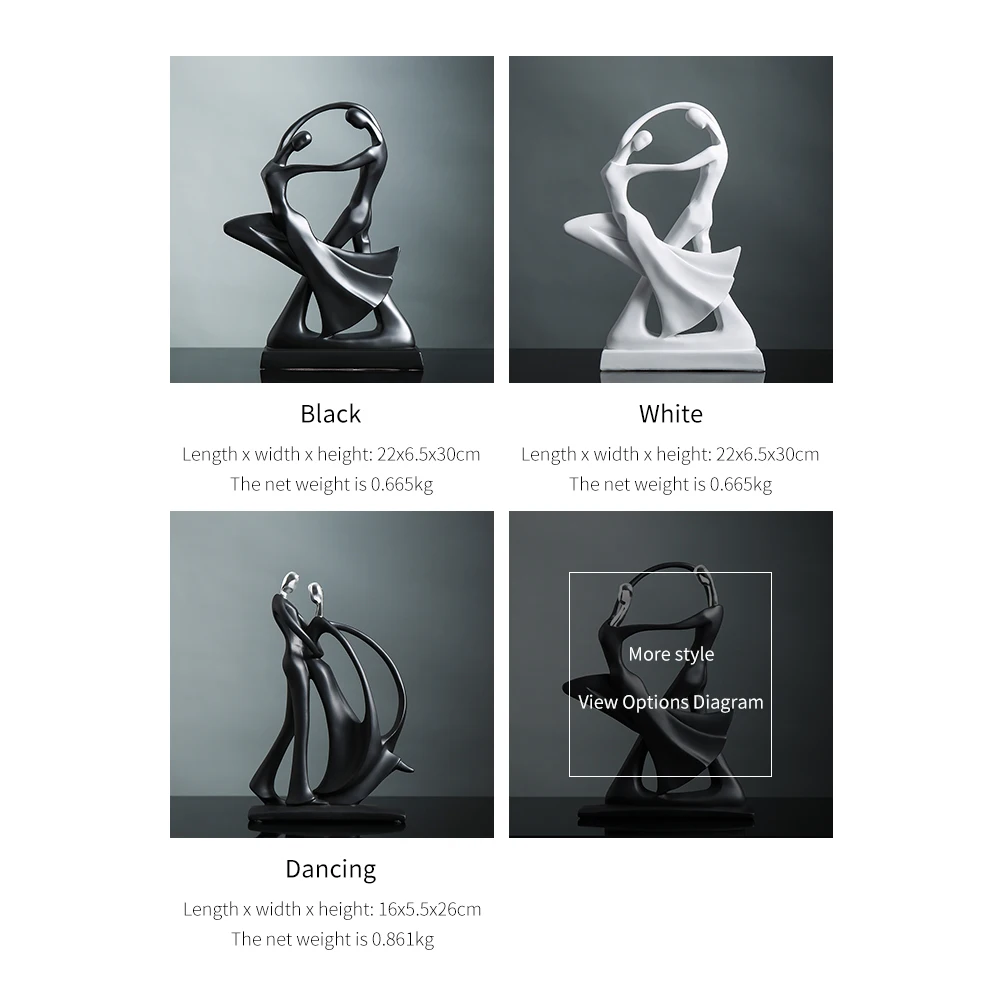 

Creative Dancer Statue Latin Dance Abstract Art Decoration Resin Sculpture Statue Home Office Desktop Crafts Decoration Gift