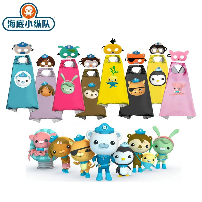 

Octonauts mask Toddler Halloween role play Costumes Cape with Mask for Kwazii Barnacles Dashi Peso Cosplay kids birthday gift