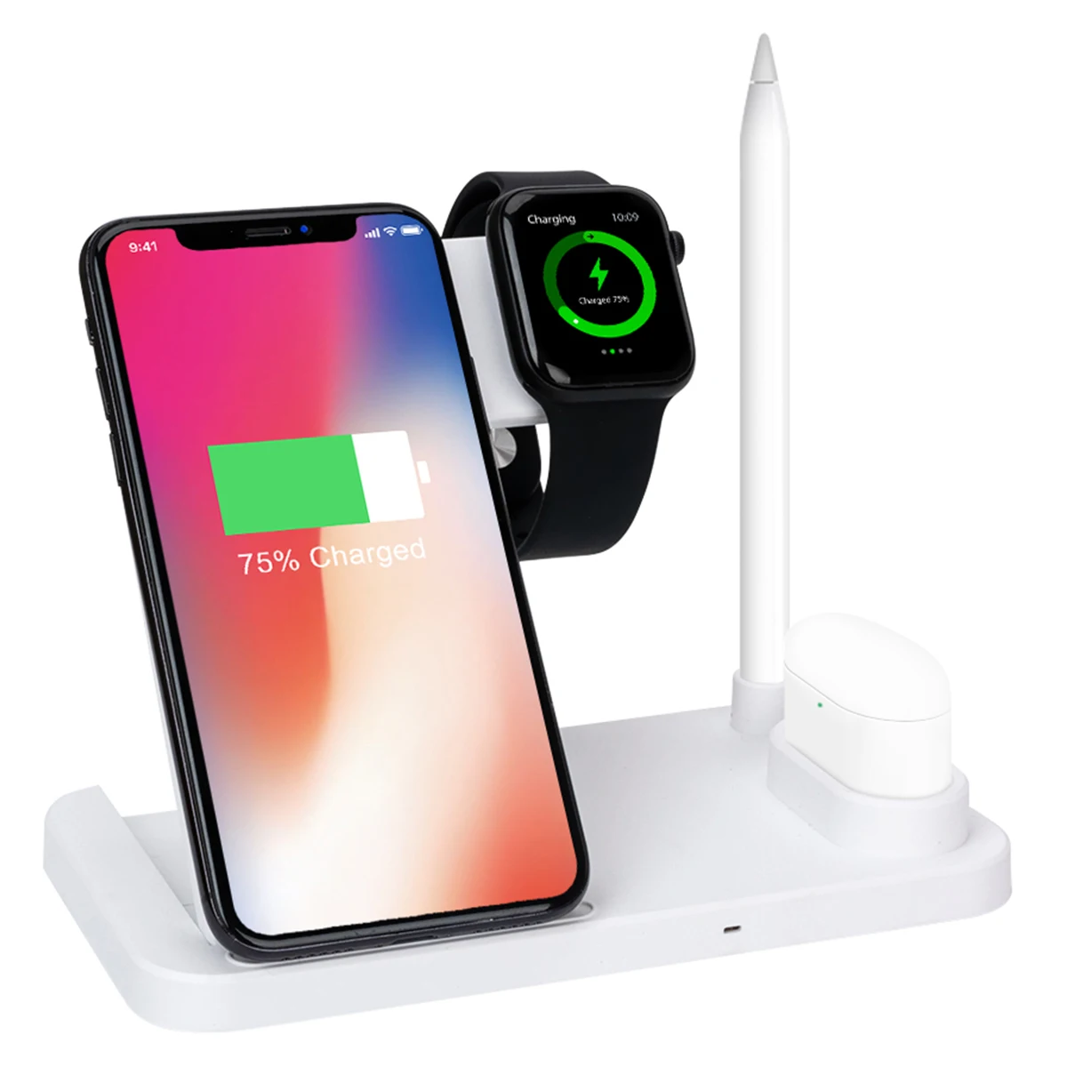 4 в 1 Беспроводное зарядное устройство для iPhone X XS XR 8 быстрая Беспроводная