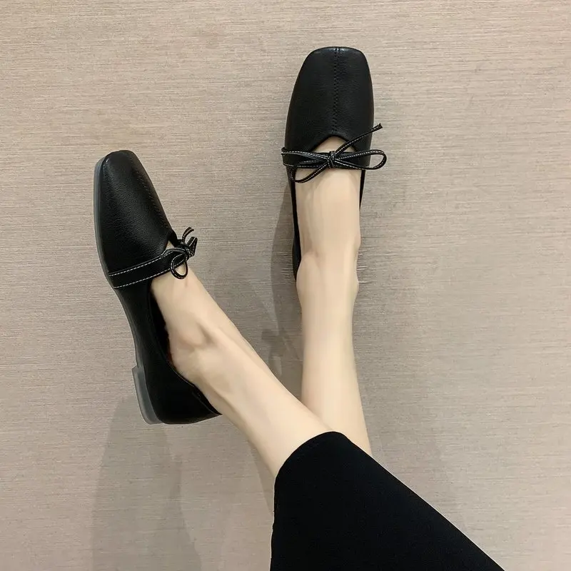 

Slip On Shoes For Women Modis Shallow Mouth All-Match Casual Female Sneakers Square Toe Flats Slip-on Grandma Moccasin 2021 Summ